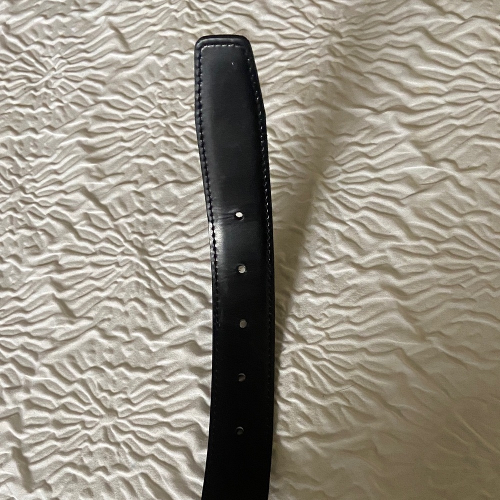 Yves Saint Laurent Dark Red Leather Belt with Silver Buckle - Picture 6 of 9